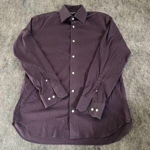 Bonobos Mens large (16) button down stretch slim fit shirt purple black